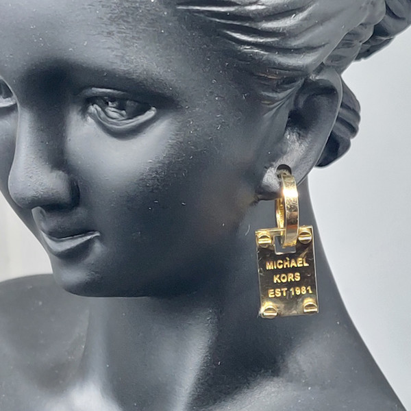 Серьги Michael Kors пластина из желтого золота
